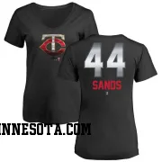 Black Women's Cole Sands Minnesota Twins Midnight Mascot V-Neck T-Shirt
