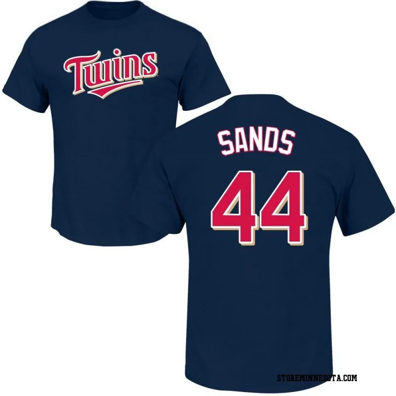 Navy Men's Cole Sands Minnesota Twins Roster Name & Number T-Shirt