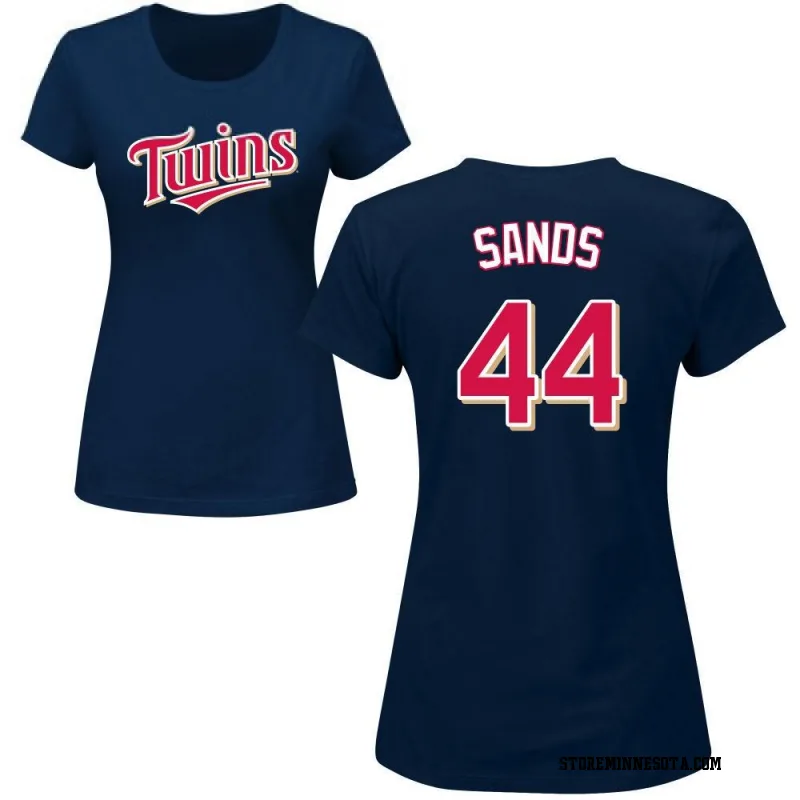 Navy Women's Cole Sands Minnesota Twins Roster Name & Number T-Shirt