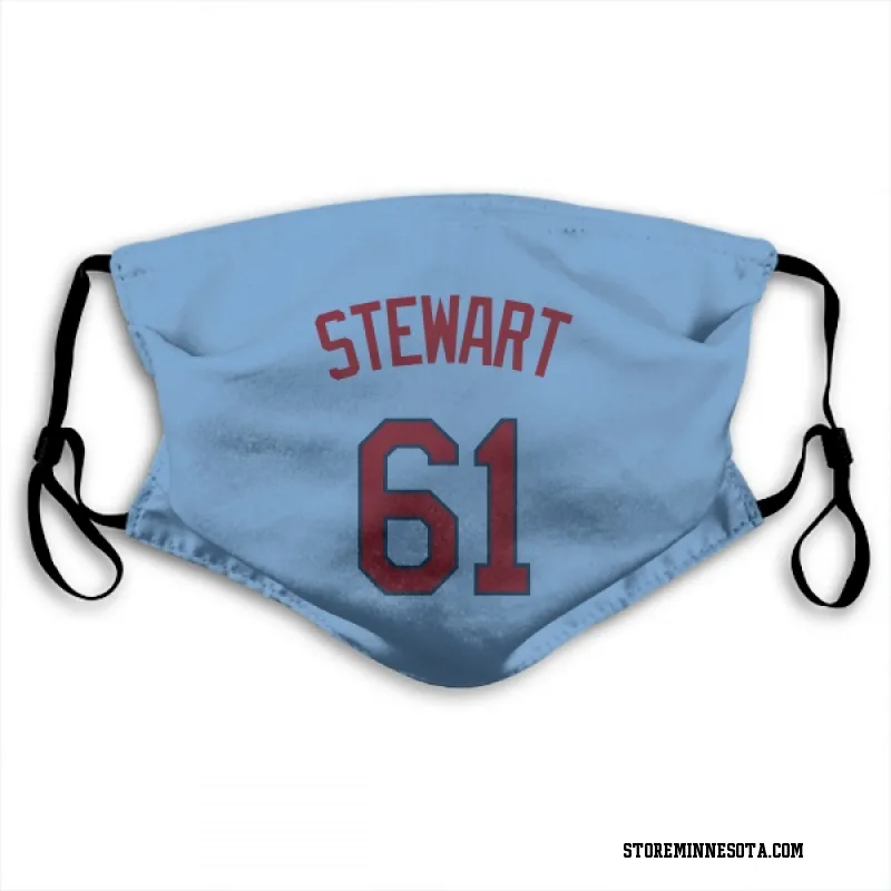 Light Blue Minnesota Twins  Brock Stewart  Face Mask (With 2 Free PM2.5 Filters)